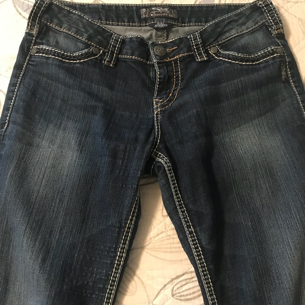 Ladies silver jeans